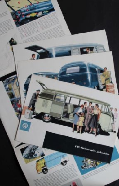 Volkswagen T1 Transporter Modelprogram 1958 Carbrochure-Map with 3 brochures (7034)
