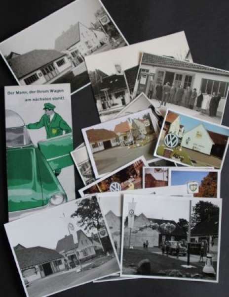 BP Gasstation 1955 Volkswagen-Dealer Winsen convolut 14 original photos, brochure (7072)