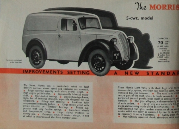 Austin 5 CWT/10 CWT Light Vans Modelprogram 1946 Truckbrochure (4070)