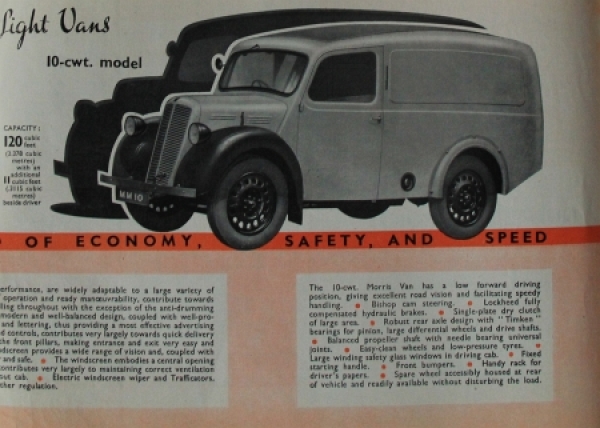 Austin 5 CWT/10 CWT Light Vans Modelprogram 1946 Truckbrochure (4070)