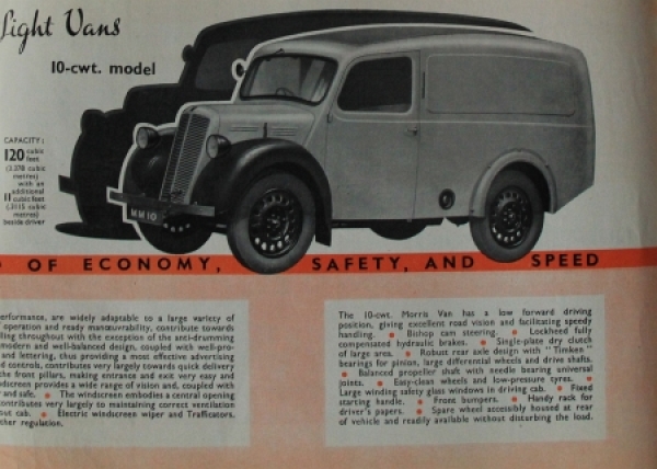 Austin 5 CWT/10 CWT Light Vans Modellprogramm 1946 Lastwagenprospekt (4070)