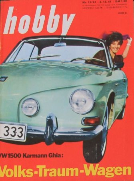 "Hobby - Das Magazin der Technik" 1961 Volkswagen 1500 Karmann-Ghia Technical-Magazine (8448)