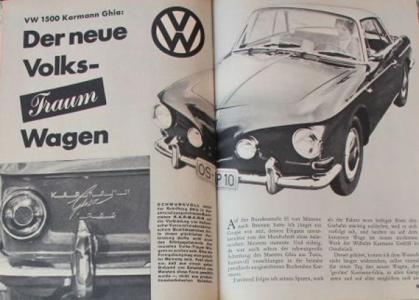 "Hobby - Das Magazin der Technik" 1961 Volkswagen 1500 Karmann-Ghia Technical-Magazine (8448)