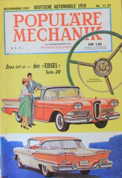 "Populaere Mechanik" 1957 Edsel Ford Technic-Magazine (8381)