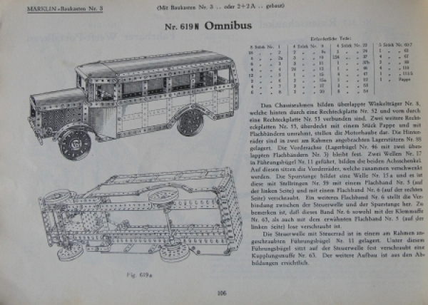 Märklin Metallbaukasten Anleitungsbuch 1936 Spielzeugkatalog (8349)