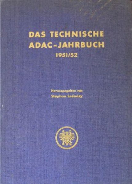 Szenasy "Das technische ADAC-Jahrbuch" Vehicletechnic 1952 (8462)