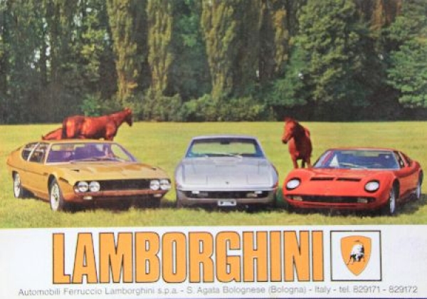 Lamborghini Modellprogramm 1968 Automobilprospekt (8458)