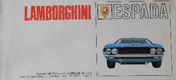 Lamborghini Espada Modellprogramm 1968 Automobilprospekt (8459)