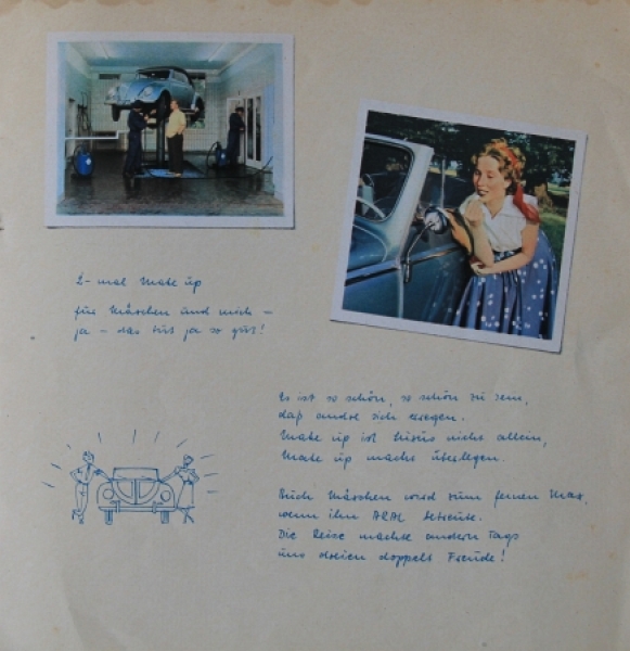 Volkswagen Modelprogram 1955 "Hochzeitsreise zu dritt" BV Aral Carbrochure (8497)