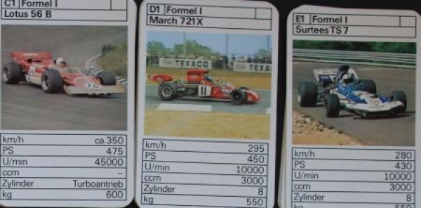 Altenburg Spielkarten "Formel I" 1972 Cardgamen (5019)
