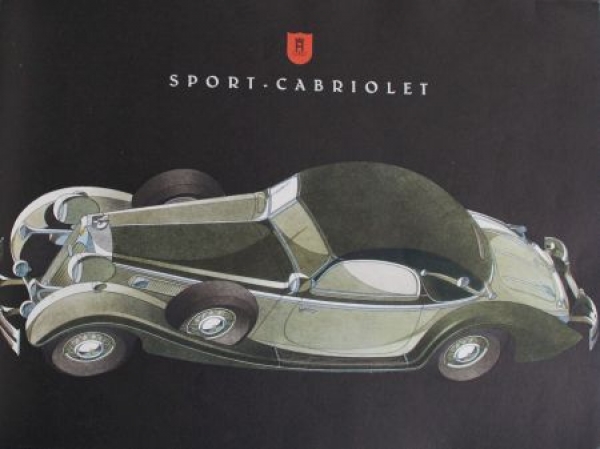 Horch 5 Litre V-8 Cylindre Modelprogram 1937 Reuters-Drawings Carbrochure (7229)