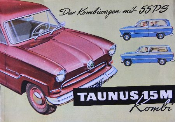 Ford Taunus 15 M Stationwagon Modelprogram 1955 Carbrochure (8558)