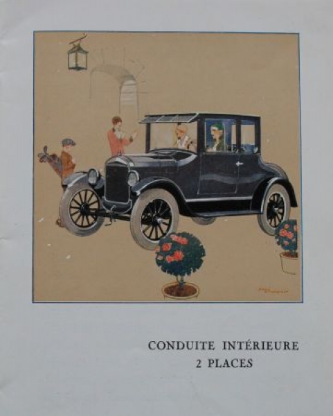 Ford T Modellprogramm 1925 "La Ford voiture ideale de la femme" Automobilprospekt (7328)