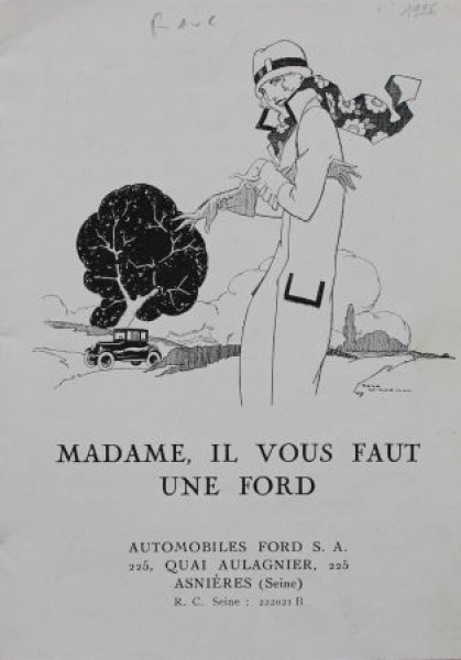 Ford T Modelprogram 1925 "La Ford voiture ideale de la femme" Carbrochure (7328)