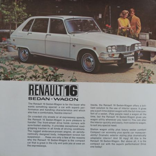 Renault 16 Modelprogram 1968 Sedan-Wagon Carbrochure (9774)