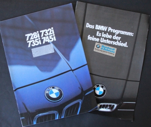 BMW 728 i - 745 i Modelprogram 1979 two Carbrochures (8741)