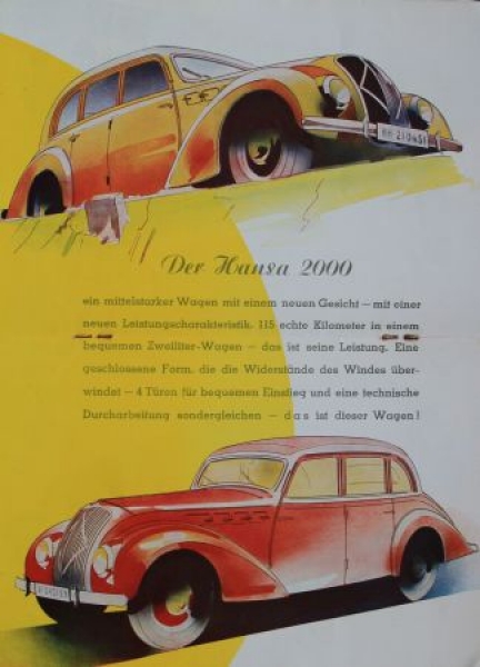 Borgward Modelprogram 1937 Carbrochure (9864)