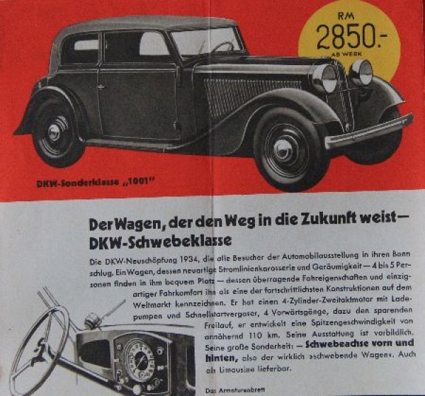 DKW Modelprogram 1934 Carbrochure (8764)
