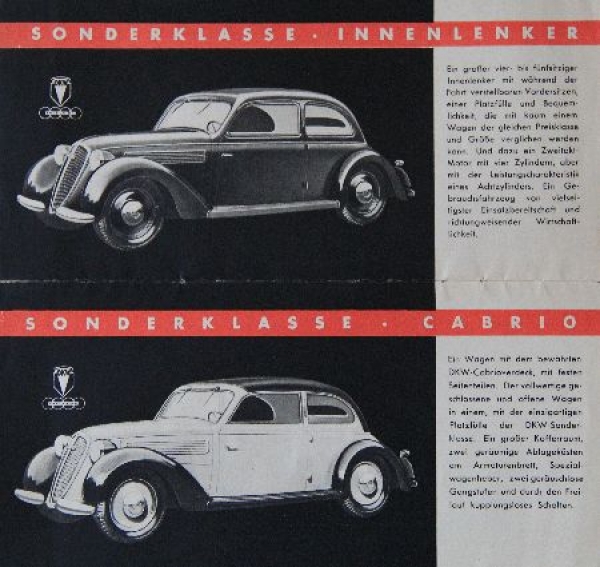 DKW Cars Modelprogram 1939 Carbrbrochure (8770)