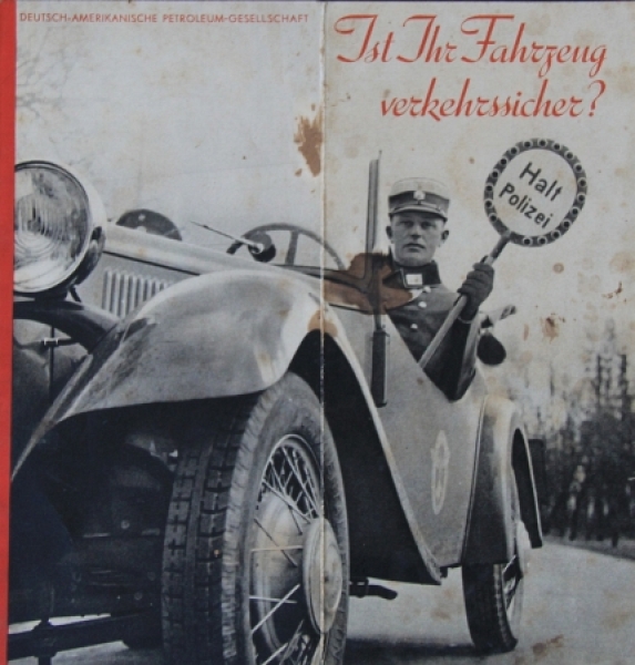 Esso "Ist Ihr Fahrzeug verkehrssicher?" 1932 Tankstellen-Prospekt (8786)