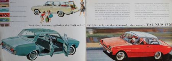Ford Taunus 17 M Modelprogram 1962 Gotschke-Drawings Carbrochure (2749)