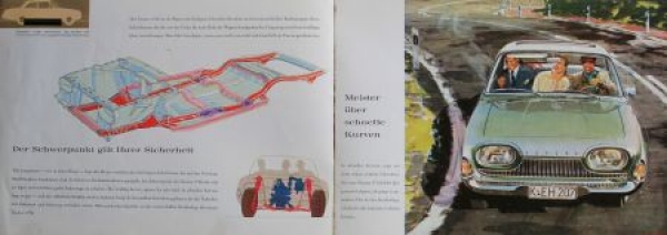 Ford Taunus 17 M Modelprogram 1962 Gotschke-Drawings Carbrochure (2749)