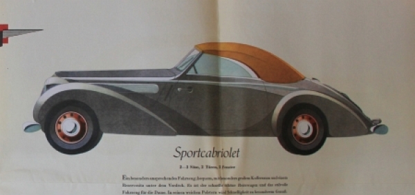 Adler 2 Liter Modelprogram 1939 Reuters-Drawings Carbrochure (7019)