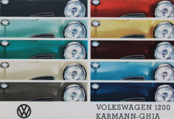 Volkswagen Karmann-Ghia 1200 Color + Cushion 1963 Carbrochure (9882)