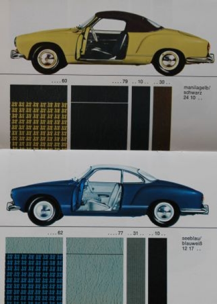 Volkswagen Karmann-Ghia 1200 Color + Cushion 1963 Carbrochure (9882)