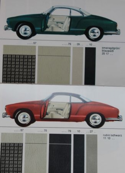 Volkswagen Karmann-Ghia 1200 Color + Cushion 1963 Carbrochure (9882)