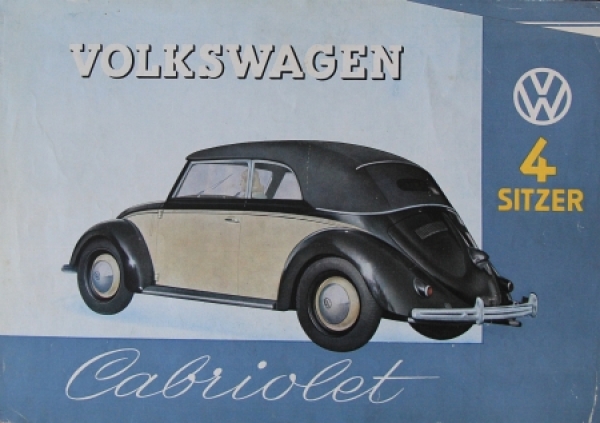Volkswagen Beetle Convertible 4 Seater Modelprogram 1949 Carbrochure (8844)