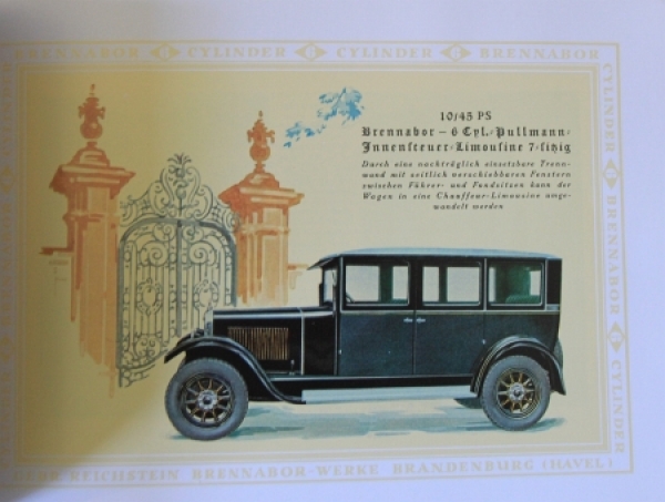 Brennabor 10/45 PS 6 Cylinder Modelprogram 1928 Carbrochure (8907)