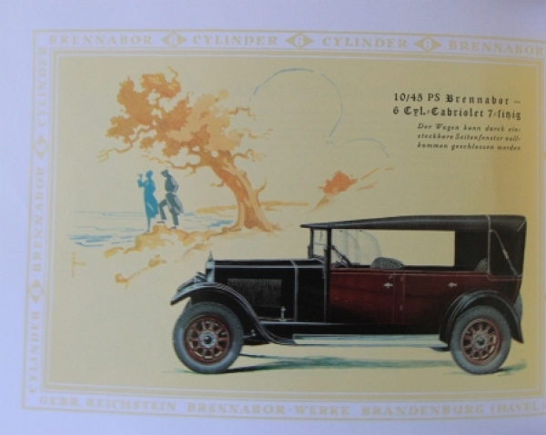 Brennabor 10/45 PS 6 Cylinder Modelprogram 1928 Carbrochure (8907)