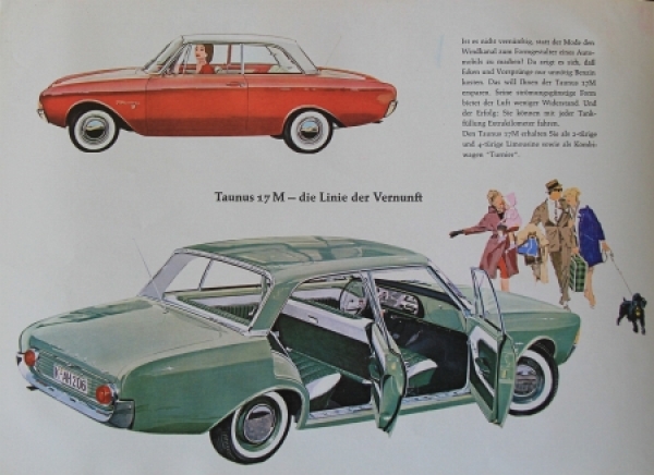 Ford Taunus 17 M Modelprogram 1964 Gotschke-Drawings Carbrochure (8930)