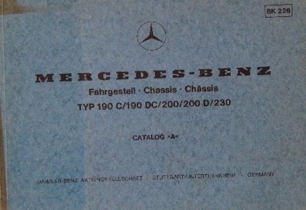 Mercedes-Benz 190 - 230 Ersatzteilkatalog 1958 (8999)