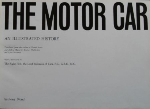 Blond "The Motor Car" Automobile-History 1962 (8910)
