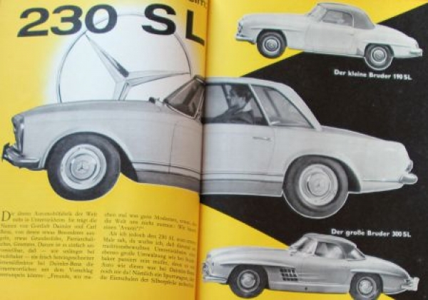 "Hobby - Das Magazin der Technik" 1963 Mercedes-Benz 230 SL Technik-Magazin (0518)