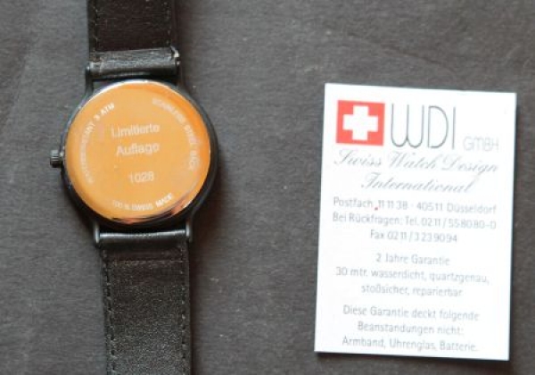Melitta Montana Swiss Advertising Wristwatch and lighter 1990 limited edition in original box (7013)