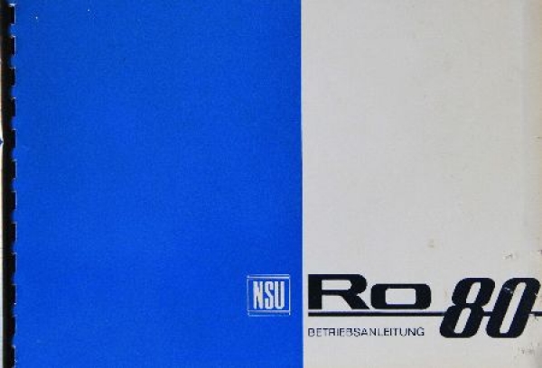 NSU RO 80 Ownermanual 1968 (9015)