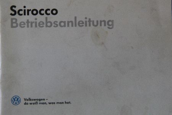 Volkswagen Scirocco 1986 Ownermanual (9029)