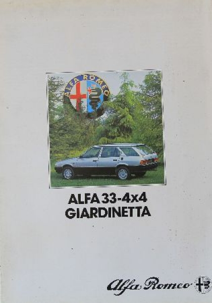 Alfa Romeo Alfa 33 4x4 Gardinetta Modelprogram 1986 Carbrochure (9084)