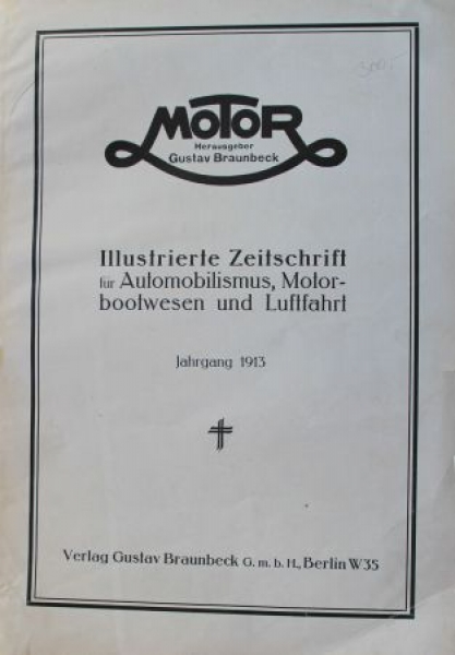 Braunbeck "Motor" Inhaltsverzeichnis zum Magazin Jahrgang 1913 (0514)