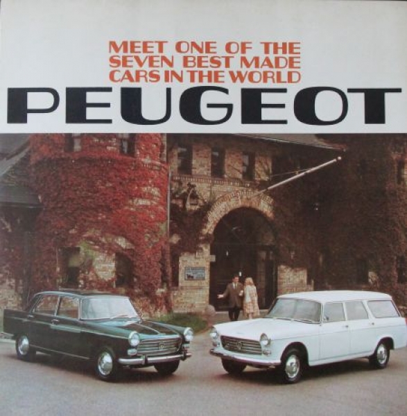 Peugeot 404 Modelprogram 1968 "Meet on of the seven best" Carbrochure (0526)