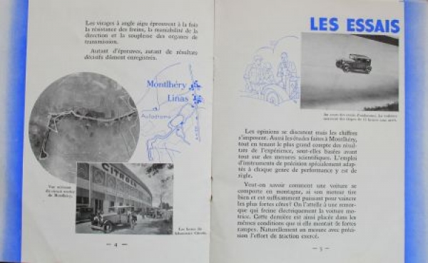 Citroen Modelprogram 1930 "Les Voitures a Montlhery" Carbrochure (0519)