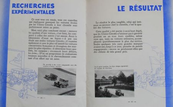 Citroen Modelprogram 1930 "Les Voitures a Montlhery" Carbrochure (0519)