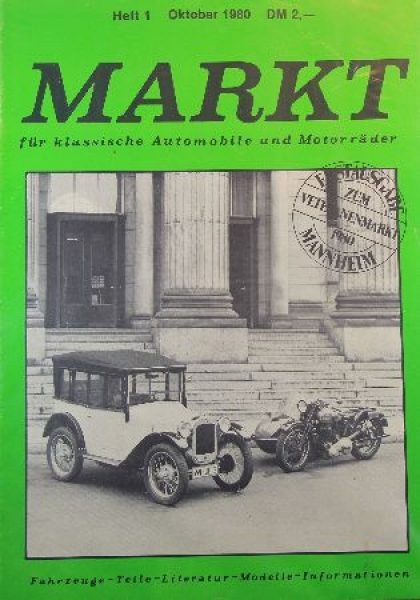 "Markt für klassische Automobile" Classic Car-Magazine First edition 1980 (9507)