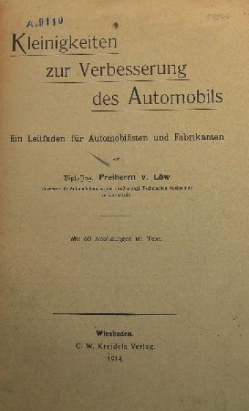 Loew "Kleinigkeiten zur Verbesserung des Automobils" Vehicletechnic 1914 (9600)