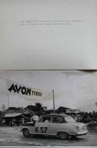Borgward Isabella bei der Coronation Safari Tanzania 1956 three factoryphotos in original envelope (2462)