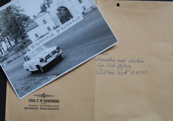 Borgward Isabella at Car Club Meeting Lancashire 1957 factoryphoto in original envelope (2456)