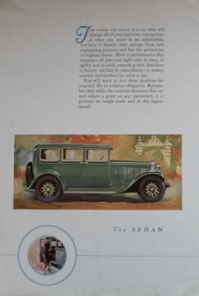 Dodge Victory Six Modellprogramm 1929 Automobilprospekt (0998)